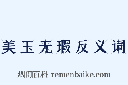 美玉无瑕反义词是什么意思的图片